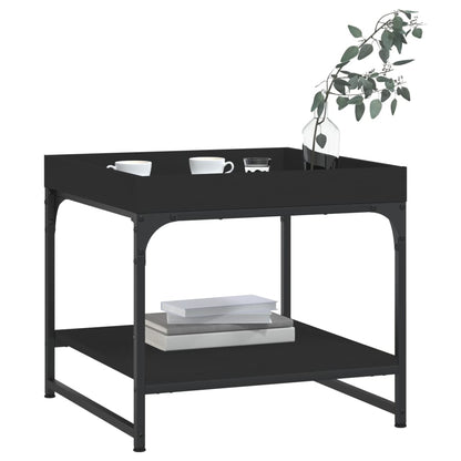 Salontafel 49,5X49,5X45 Cm Bewerkt Hout 49.5 x 49.5 x 45 cm Zwart