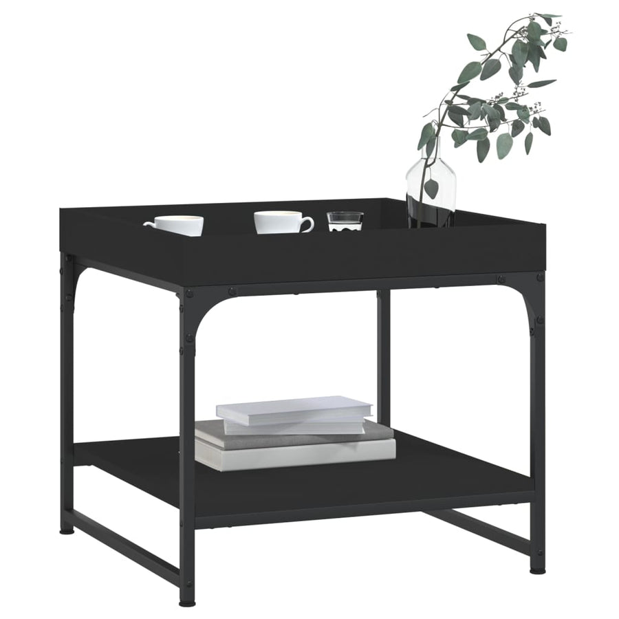 Salontafel 49,5X49,5X45 Cm Bewerkt Hout 49.5 x 49.5 x 45 cm Zwart