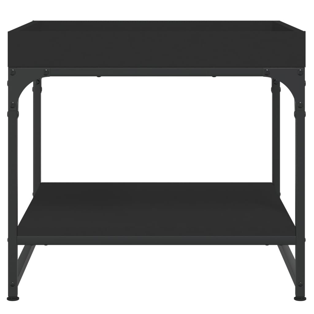 Salontafel 49,5X49,5X45 Cm Bewerkt Hout 49.5 x 49.5 x 45 cm Zwart