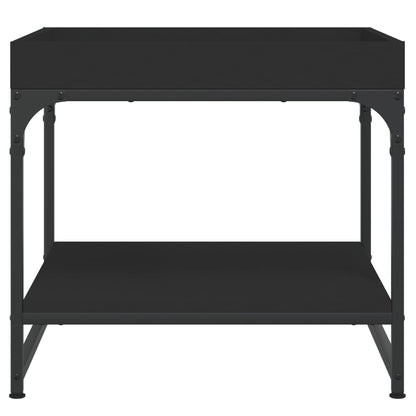 Salontafel 49,5X49,5X45 Cm Bewerkt Hout 49.5 x 49.5 x 45 cm Zwart