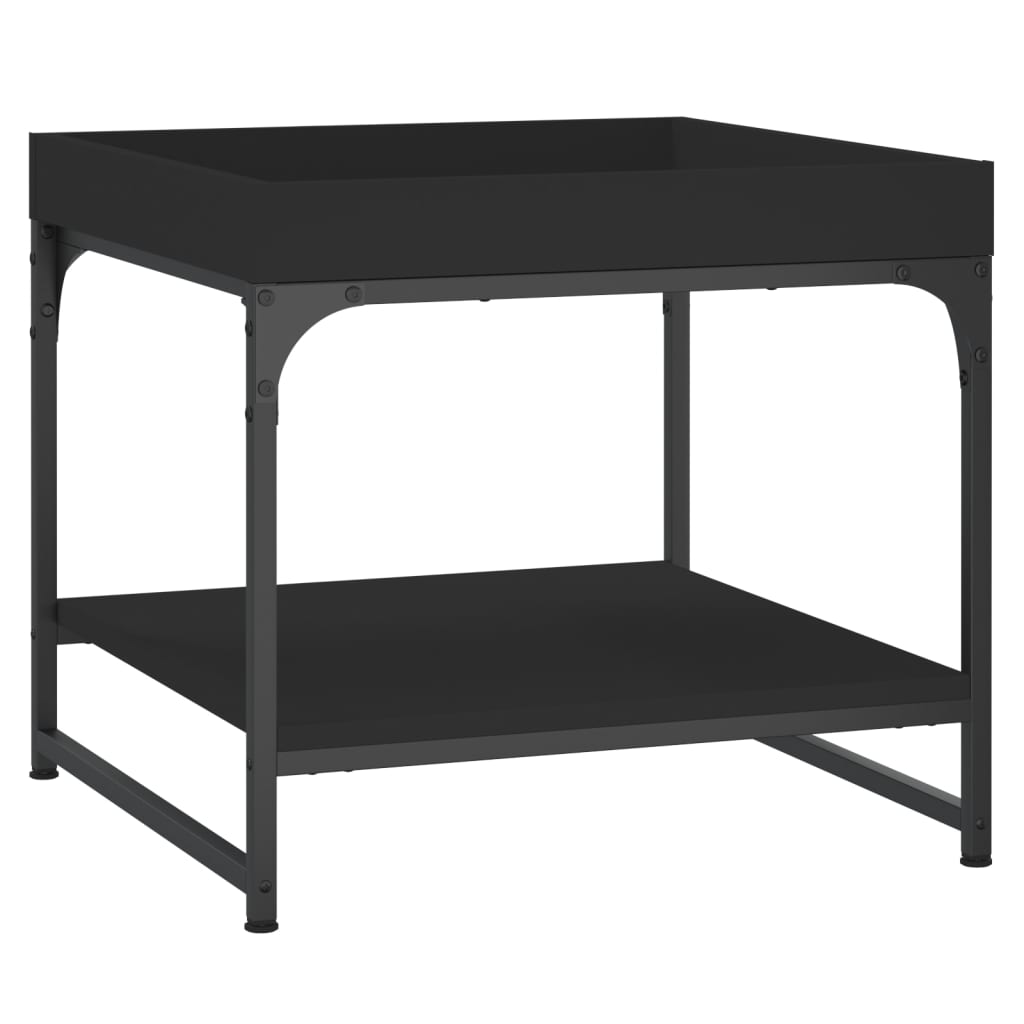 Salontafel 49,5X49,5X45 Cm Bewerkt Hout 49.5 x 49.5 x 45 cm Zwart