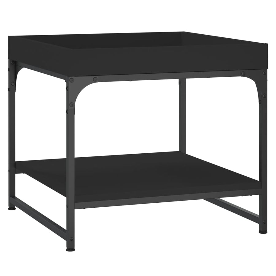 Salontafel 49,5X49,5X45 Cm Bewerkt Hout 49.5 x 49.5 x 45 cm Zwart