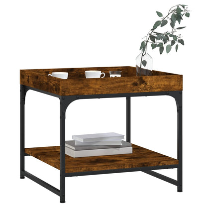 Salontafel 49,5X49,5X45 Cm Bewerkt Hout Kleurig 49.5 x 49.5 x 45 cm Gerookt eiken