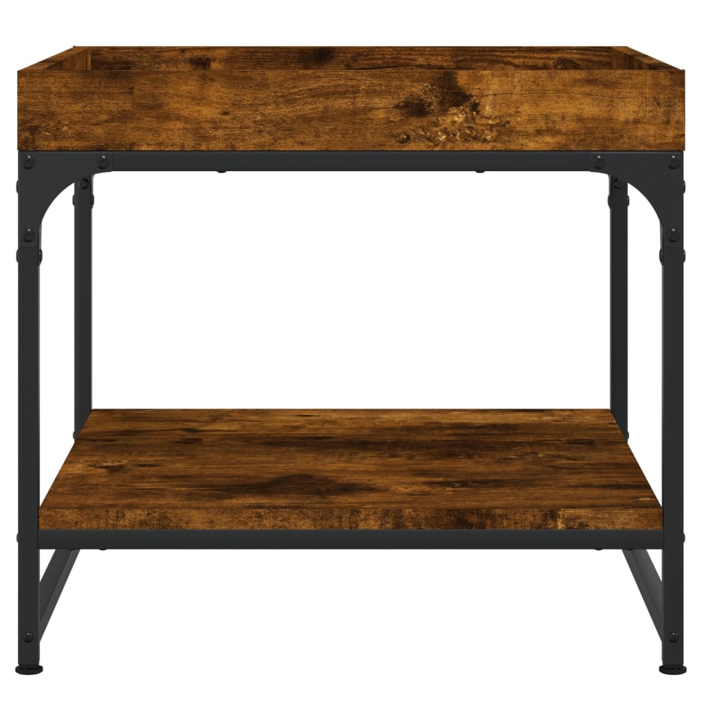 Salontafel 49,5X49,5X45 Cm Bewerkt Hout Kleurig 49.5 x 49.5 x 45 cm Gerookt eiken