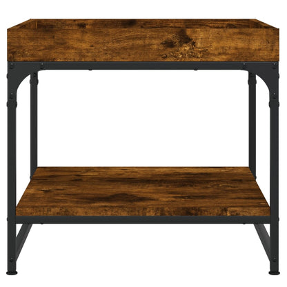Salontafel 49,5X49,5X45 Cm Bewerkt Hout Kleurig 49.5 x 49.5 x 45 cm Gerookt eiken