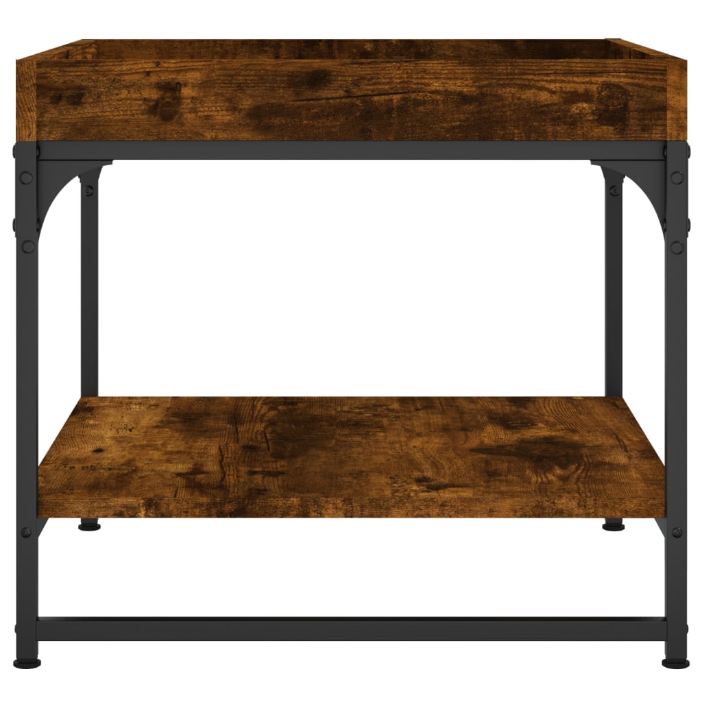 Salontafel 49,5X49,5X45 Cm Bewerkt Hout Kleurig 49.5 x 49.5 x 45 cm Gerookt eiken