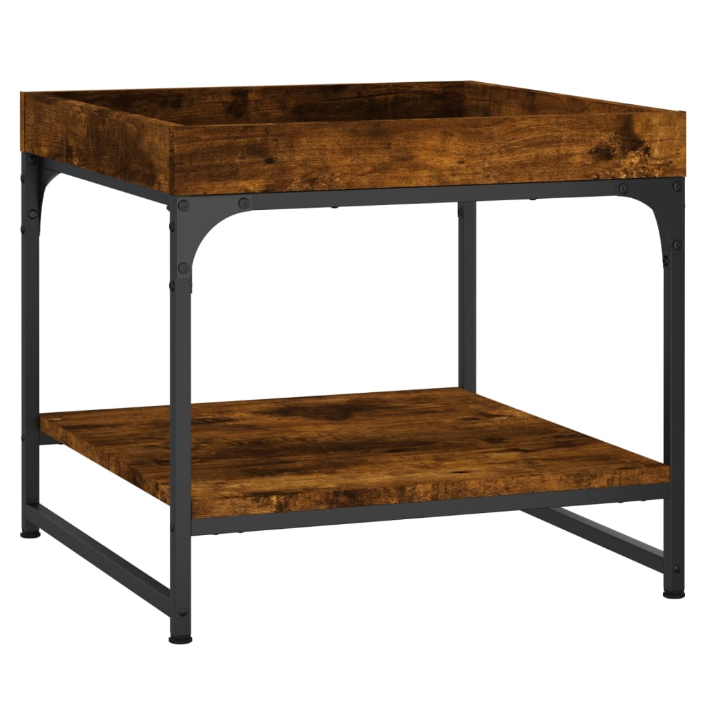 Salontafel 49,5X49,5X45 Cm Bewerkt Hout Kleurig 49.5 x 49.5 x 45 cm Gerookt eiken