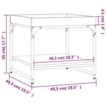 Salontafel 49,5X49,5X45 Cm Bewerkt Hout Kleurig 49.5 x 49.5 x 45 cm Gerookt eiken