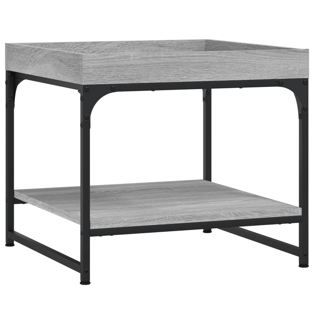 Salontafel 49,5X49,5X45 Cm Bewerkt Hout Eikenkleur 49.5 x 49.5 x 45 cm Grijs sonoma