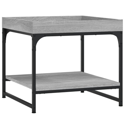 Salontafel 49,5X49,5X45 Cm Bewerkt Hout Eikenkleur 49.5 x 49.5 x 45 cm Grijs sonoma