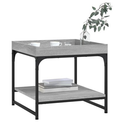 Salontafel 49,5X49,5X45 Cm Bewerkt Hout Eikenkleur 49.5 x 49.5 x 45 cm Grijs sonoma