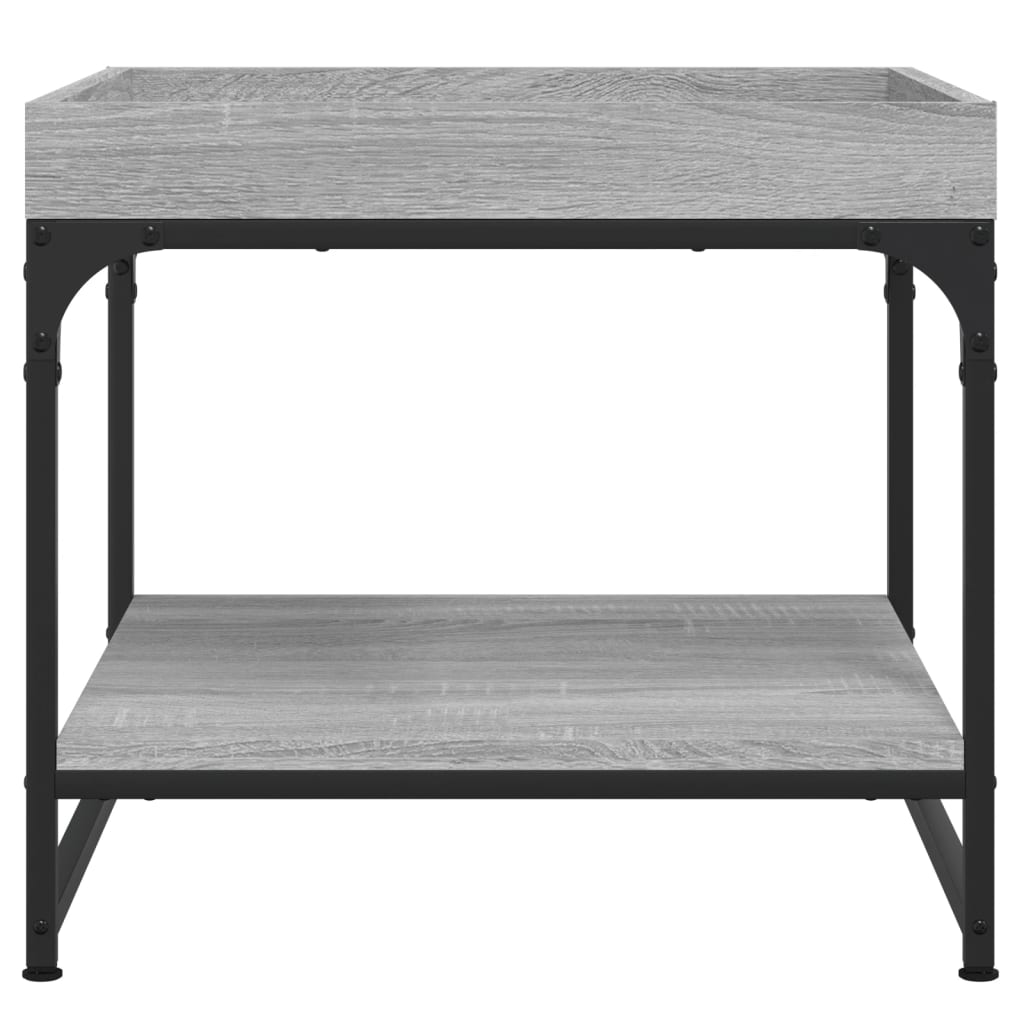 Salontafel 49,5X49,5X45 Cm Bewerkt Hout Eikenkleur 49.5 x 49.5 x 45 cm Grijs sonoma