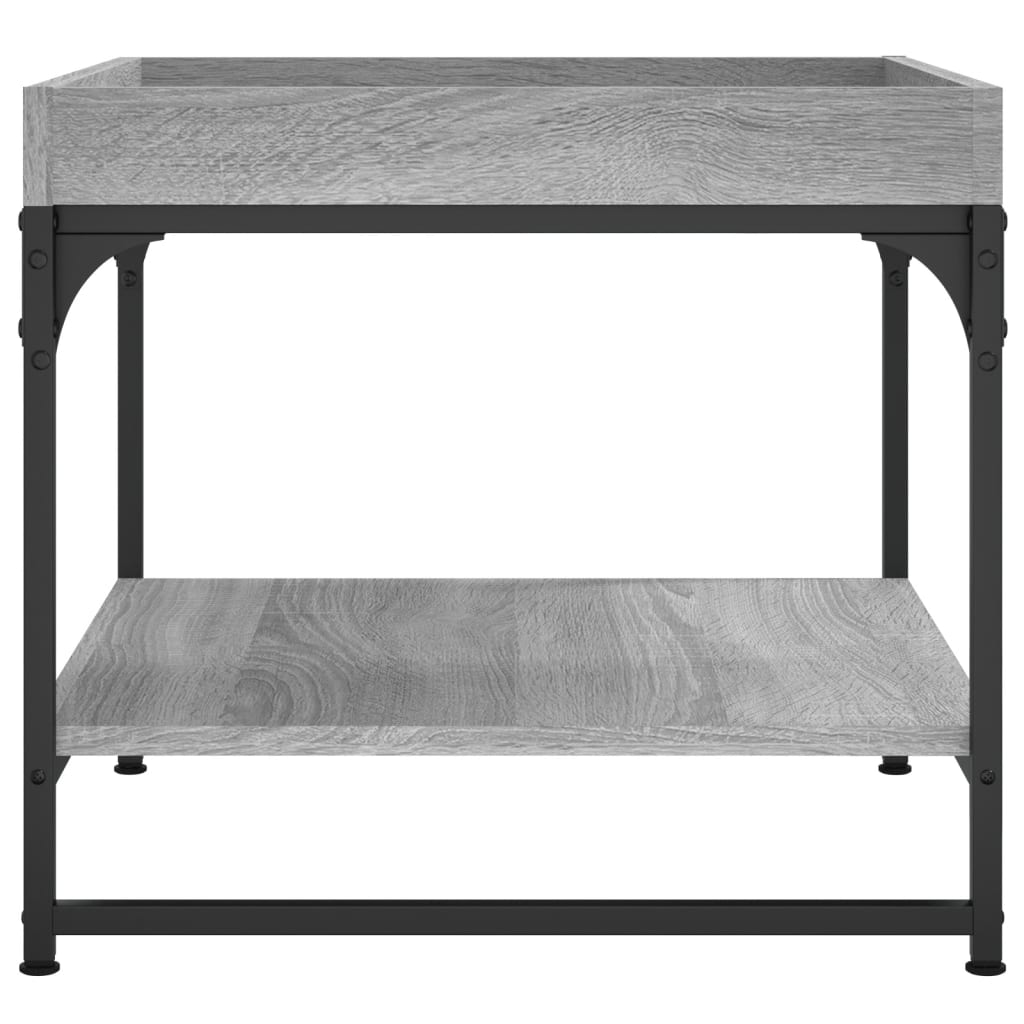 Salontafel 49,5X49,5X45 Cm Bewerkt Hout Eikenkleur 49.5 x 49.5 x 45 cm Grijs sonoma