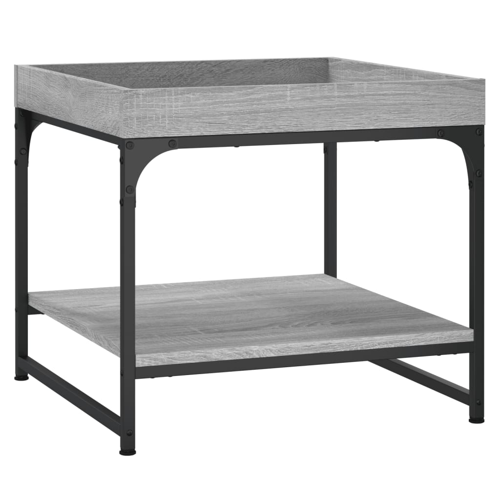 Salontafel 49,5X49,5X45 Cm Bewerkt Hout Eikenkleur 49.5 x 49.5 x 45 cm Grijs sonoma