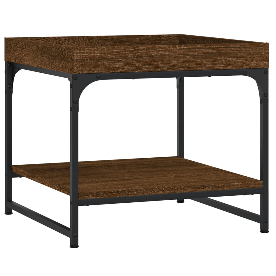 Salontafel 49,5X49,5X45 Cm Bewerkt Hout Bruin Eikenkleur 49.5 x 49.5 x 45 cm Bruineiken