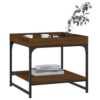 Salontafel 49,5X49,5X45 Cm Bewerkt Hout Bruin Eikenkleur 49.5 x 49.5 x 45 cm Bruineiken
