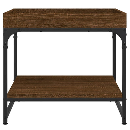 Salontafel 49,5X49,5X45 Cm Bewerkt Hout Bruin Eikenkleur 49.5 x 49.5 x 45 cm Bruineiken