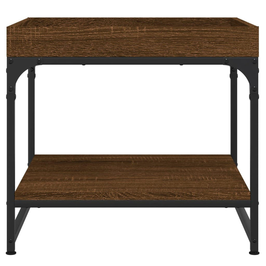 Salontafel 49,5X49,5X45 Cm Bewerkt Hout Bruin Eikenkleur 49.5 x 49.5 x 45 cm Bruineiken