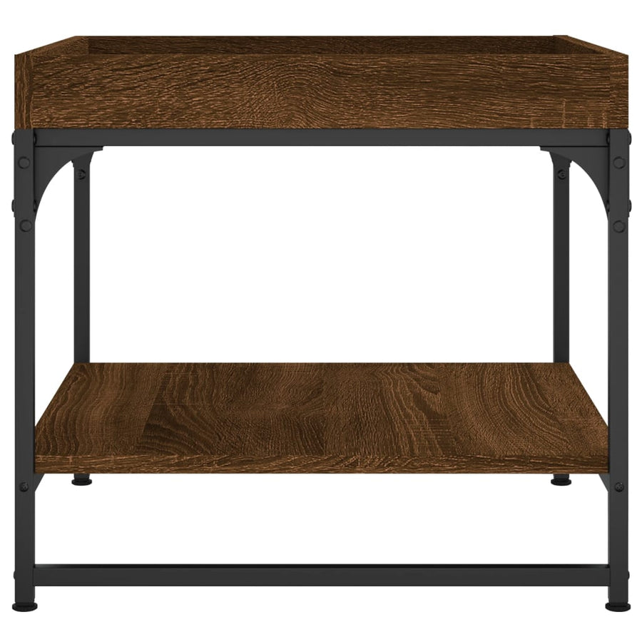 Salontafel 49,5X49,5X45 Cm Bewerkt Hout Bruin Eikenkleur 49.5 x 49.5 x 45 cm Bruineiken