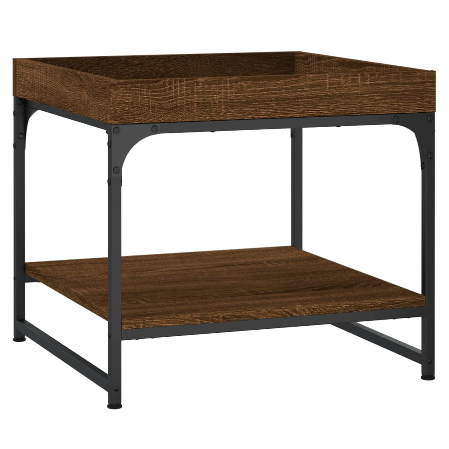 Salontafel 49,5X49,5X45 Cm Bewerkt Hout Bruin Eikenkleur 49.5 x 49.5 x 45 cm Bruineiken