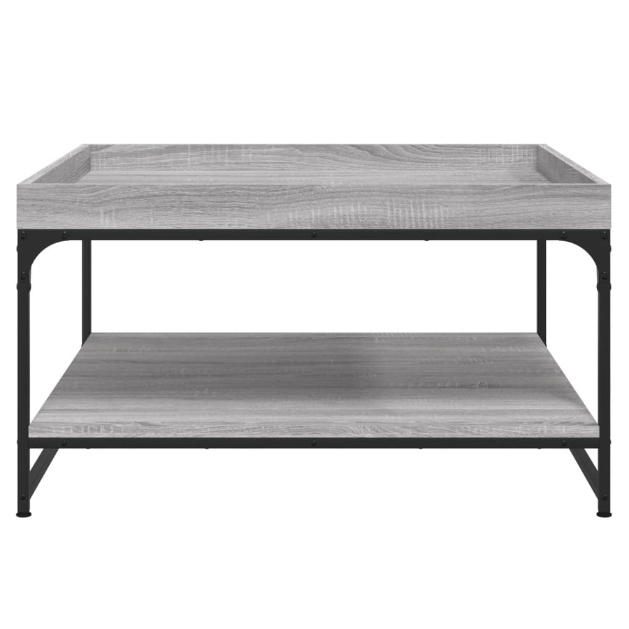 Salontafel Bewerkt Hout En Ijzer Eiken 80 x 80 x 45 cm Grijs sonoma