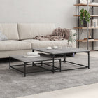2-Piece Coffee Table Set processed wood grey Sonoma oak coloured