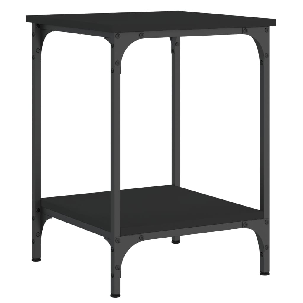 Salontafel Bewerkt Hout 40 x 40 x 55 cm Zwart