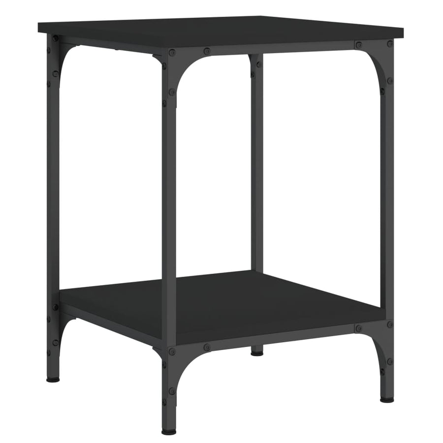 Salontafel Bewerkt Hout 40 x 40 x 55 cm Zwart