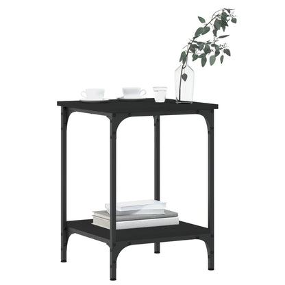 Salontafel Bewerkt Hout 40 x 40 x 55 cm Zwart