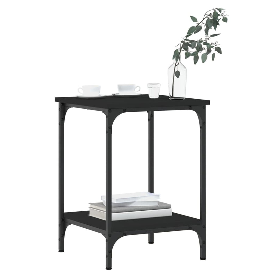 Salontafel Bewerkt Hout 40 x 40 x 55 cm Zwart
