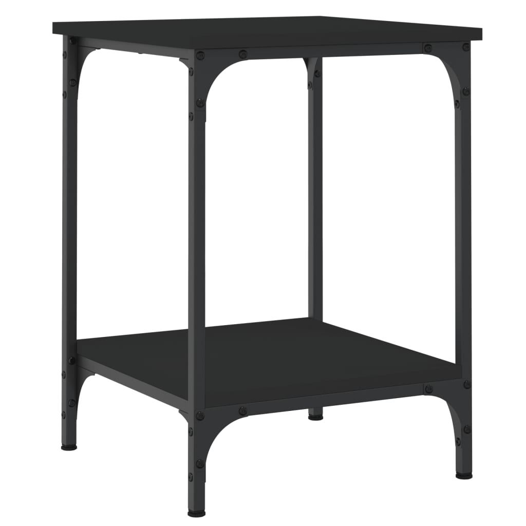 Salontafel Bewerkt Hout 40 x 40 x 55 cm Zwart