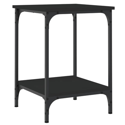 Salontafel Bewerkt Hout 40 x 40 x 55 cm Zwart