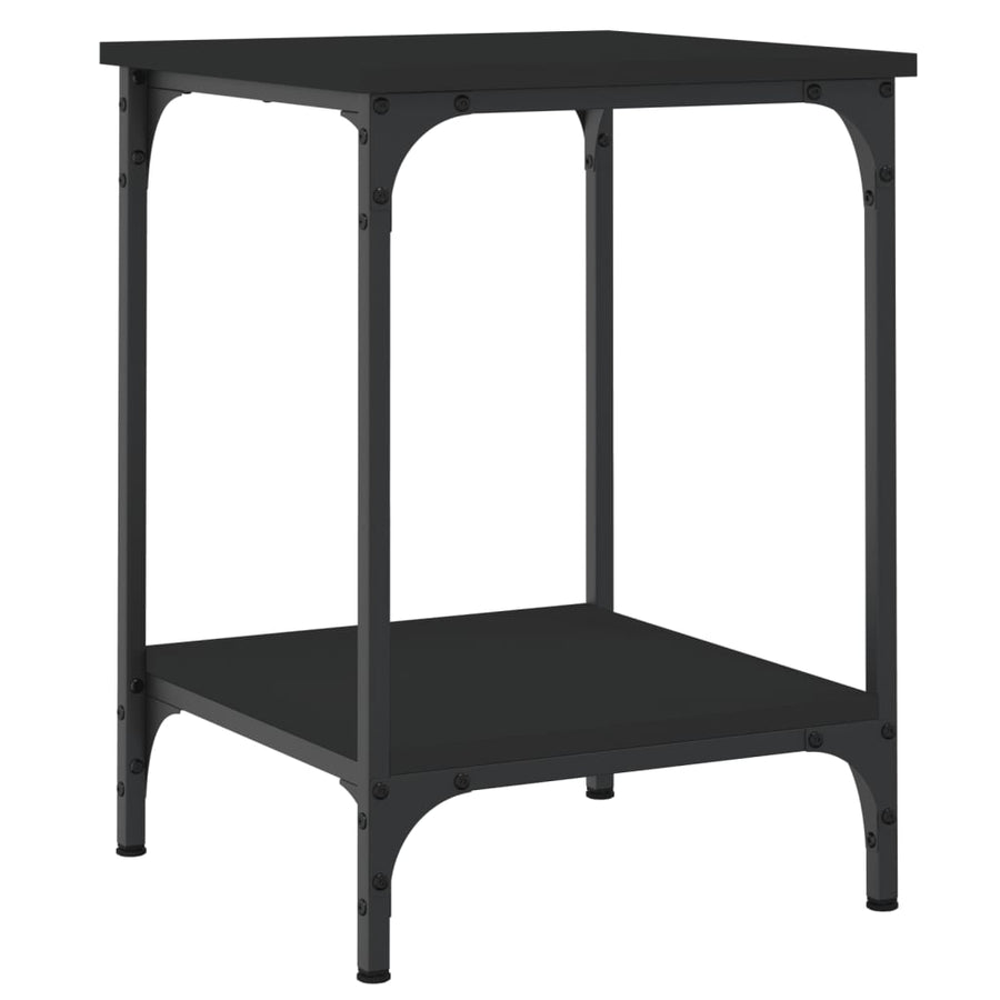 Salontafel Bewerkt Hout 40 x 40 x 55 cm Zwart