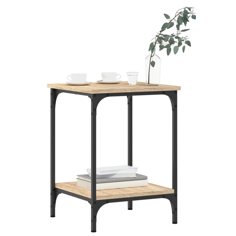 Salontafel Bewerkt Hout Kleurig 40 x 40 x 55 cm Sonoma eiken