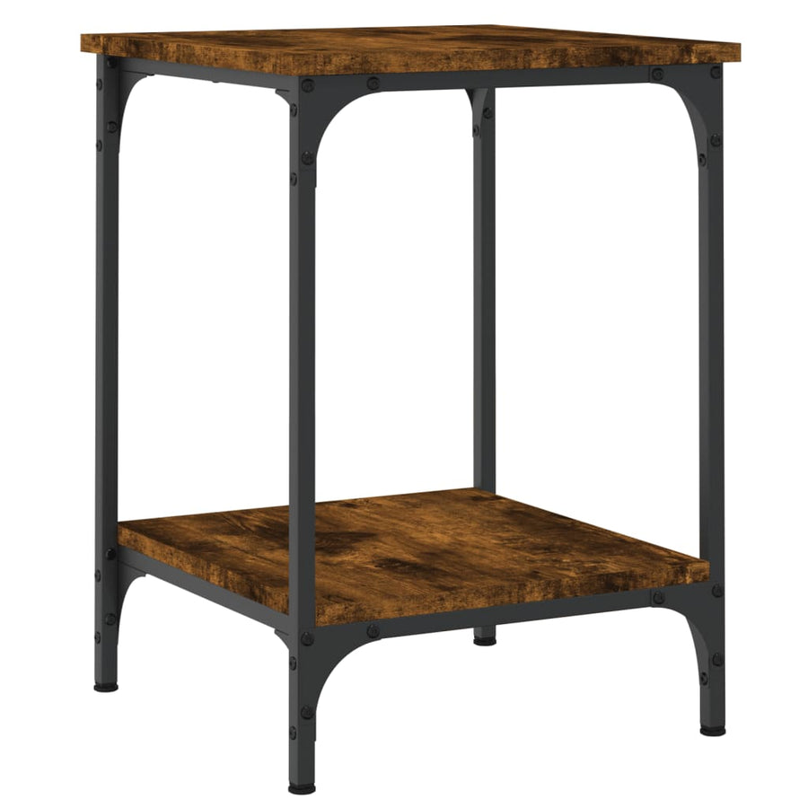 Salontafel Bewerkt Hout Kleurig 40 x 40 x 55 cm Gerookt eiken