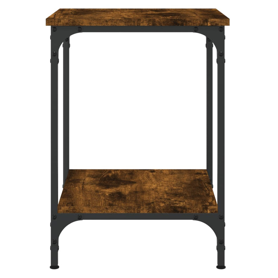 Salontafel Bewerkt Hout Kleurig 40 x 40 x 55 cm Gerookt eiken