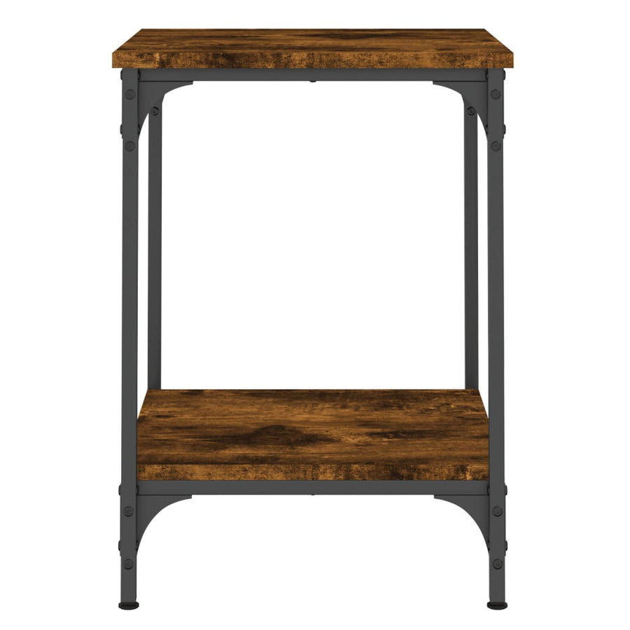 Salontafel Bewerkt Hout Kleurig 40 x 40 x 55 cm Gerookt eiken