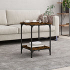 Coffee table 40x40x55 cm treated wood smoked oak colored
