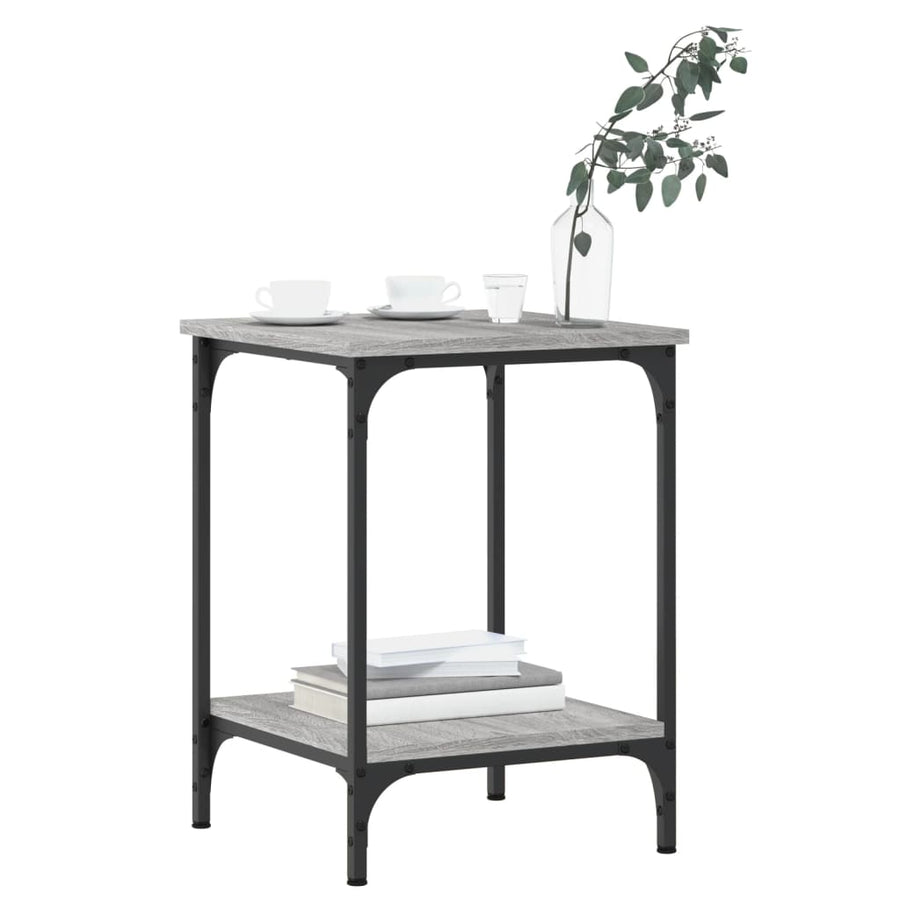 Salontafel Bewerkt Hout Eikenkleurig 40 x 40 x 55 cm Grijs sonoma