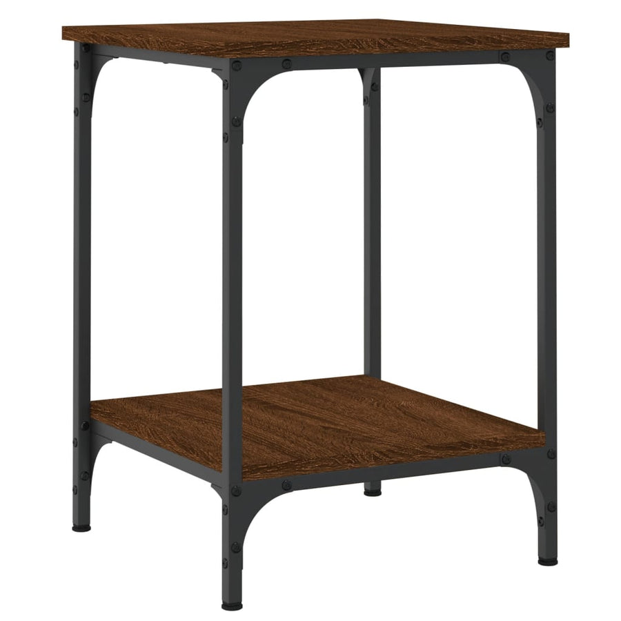 Salontafel Bewerkt Hout Bruin Eikenkleur 40 x 40 x 55 cm Bruineiken