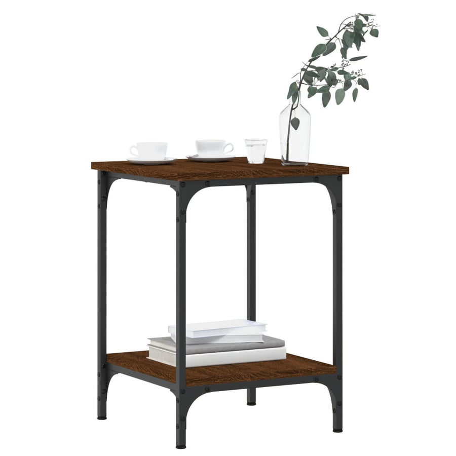 Salontafel Bewerkt Hout Bruin Eikenkleur 40 x 40 x 55 cm Bruineiken