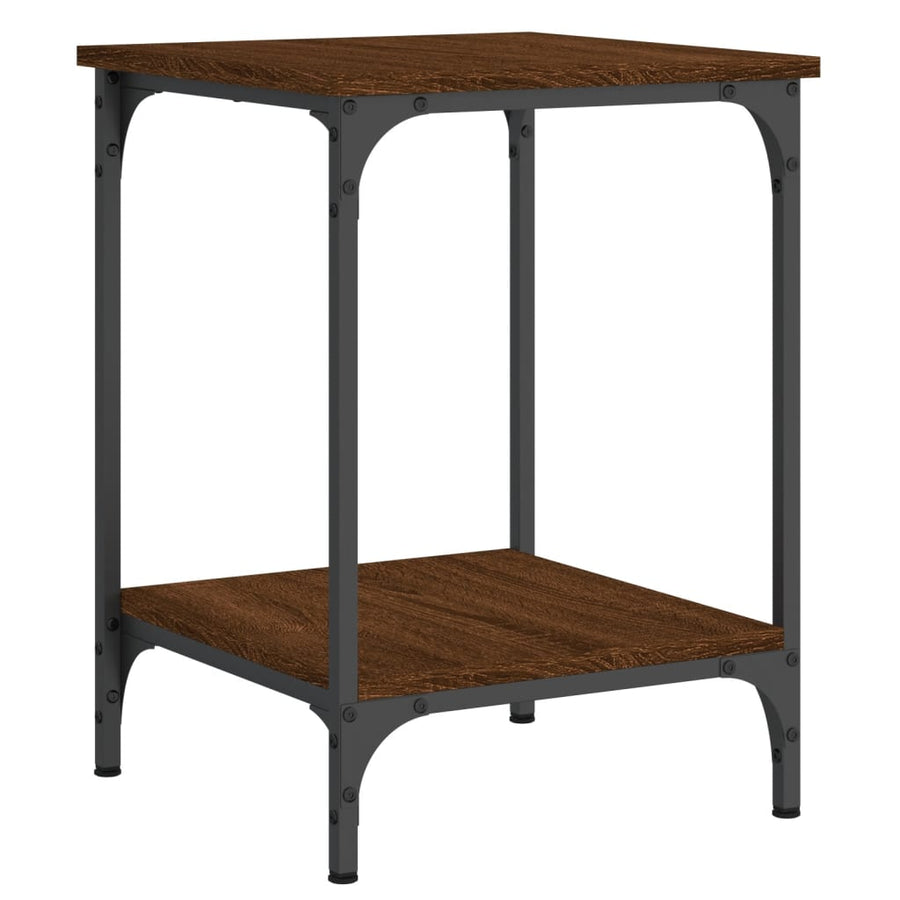 Salontafel Bewerkt Hout Bruin Eikenkleur 40 x 40 x 55 cm Bruineiken