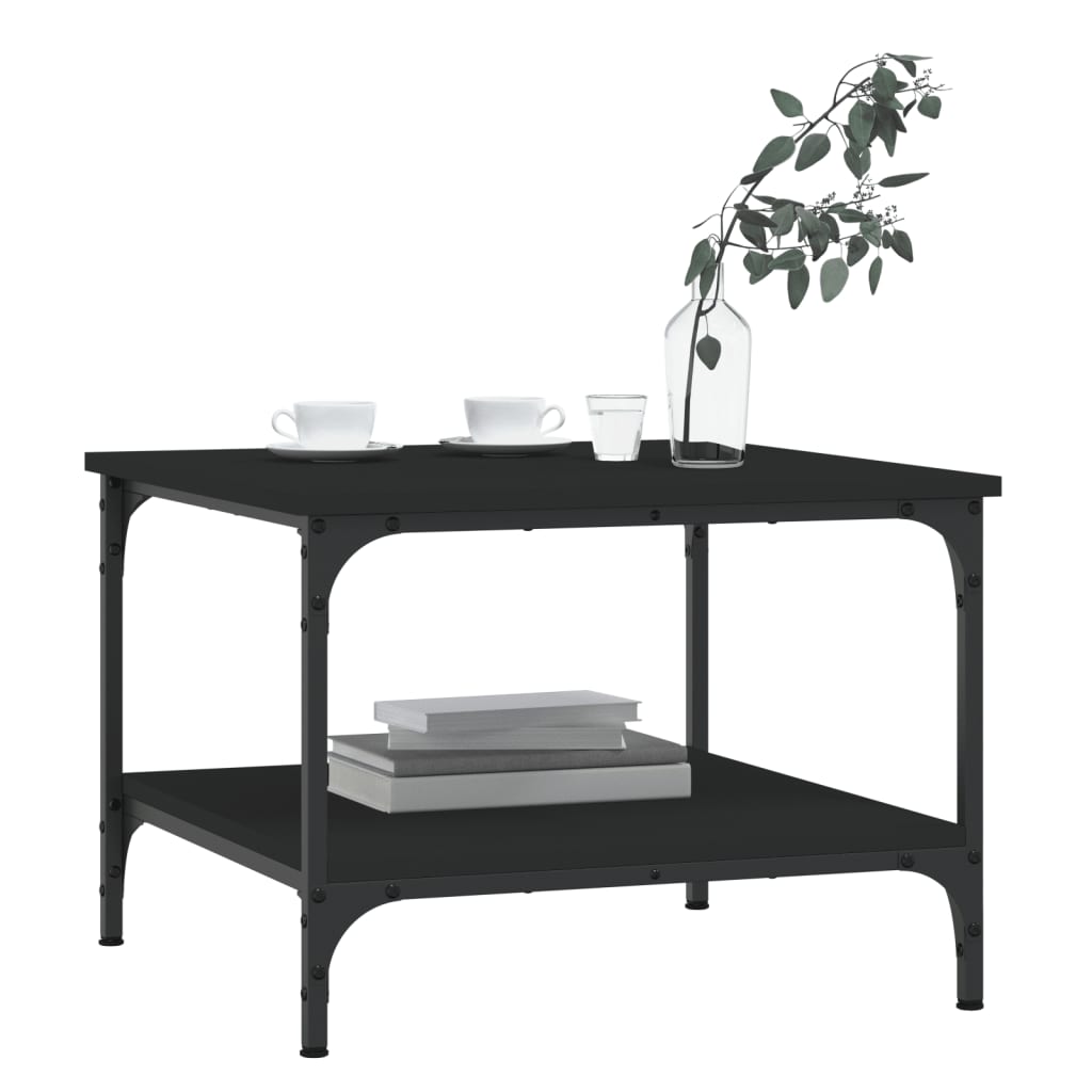 Salontafel Bewerkt Hout 55 x 55 x 40 cm Zwart