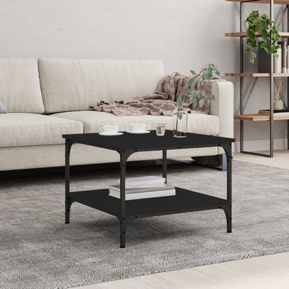 Salontafel Bewerkt Hout 55 x 55 x 40 cm Zwart