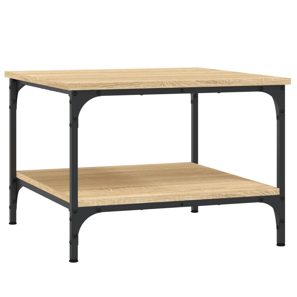 Salontafel Bewerkt Hout Kleurig 55 x 55 x 40 cm Sonoma eiken