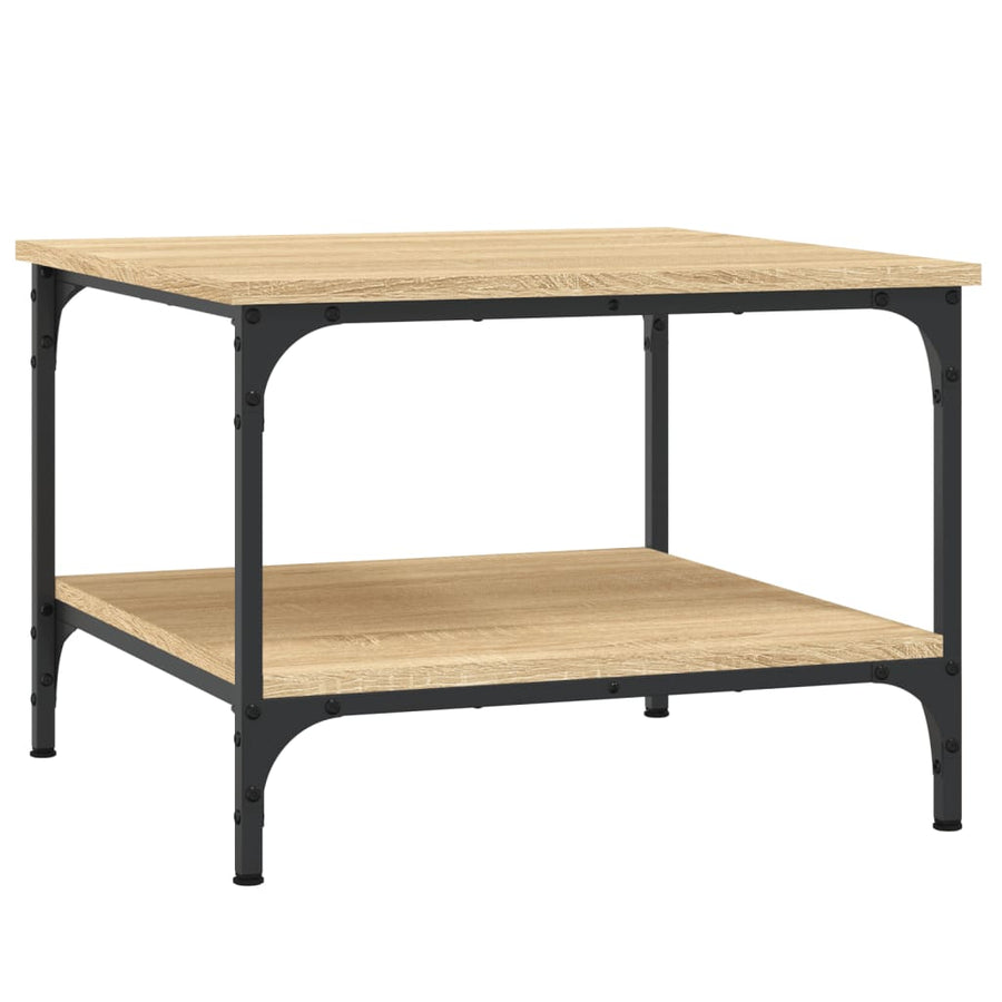 Salontafel Bewerkt Hout Kleurig 55 x 55 x 40 cm Sonoma eiken