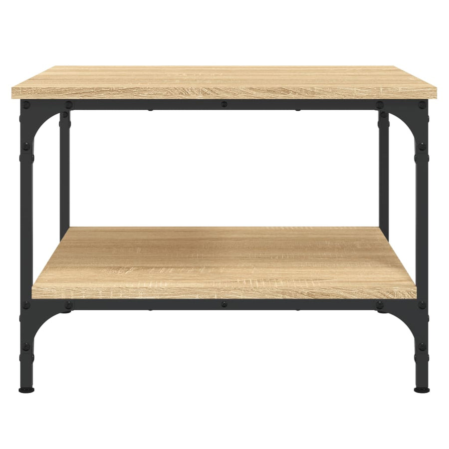 Salontafel Bewerkt Hout Kleurig 55 x 55 x 40 cm Sonoma eiken