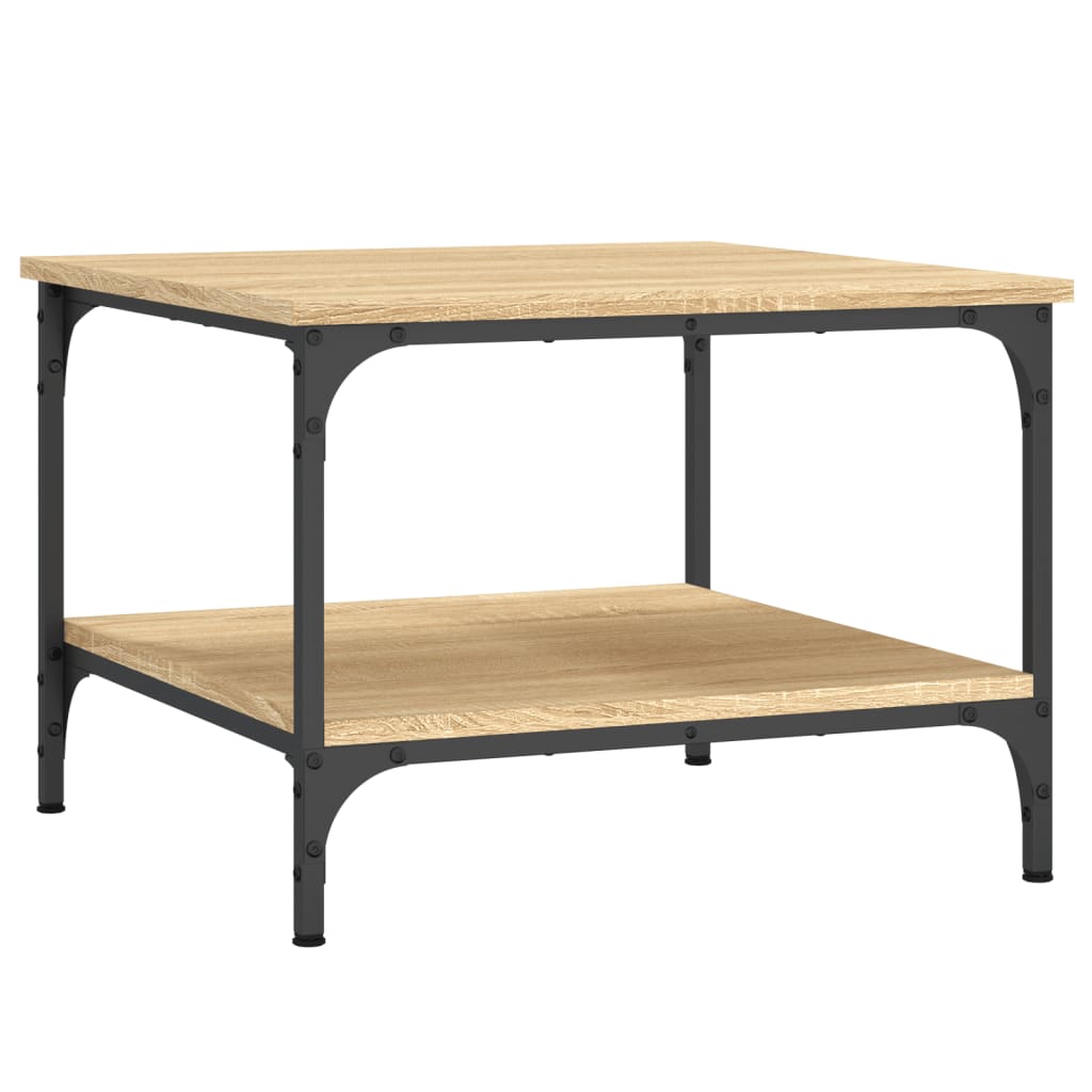 Salontafel Bewerkt Hout Kleurig 55 x 55 x 40 cm Sonoma eiken