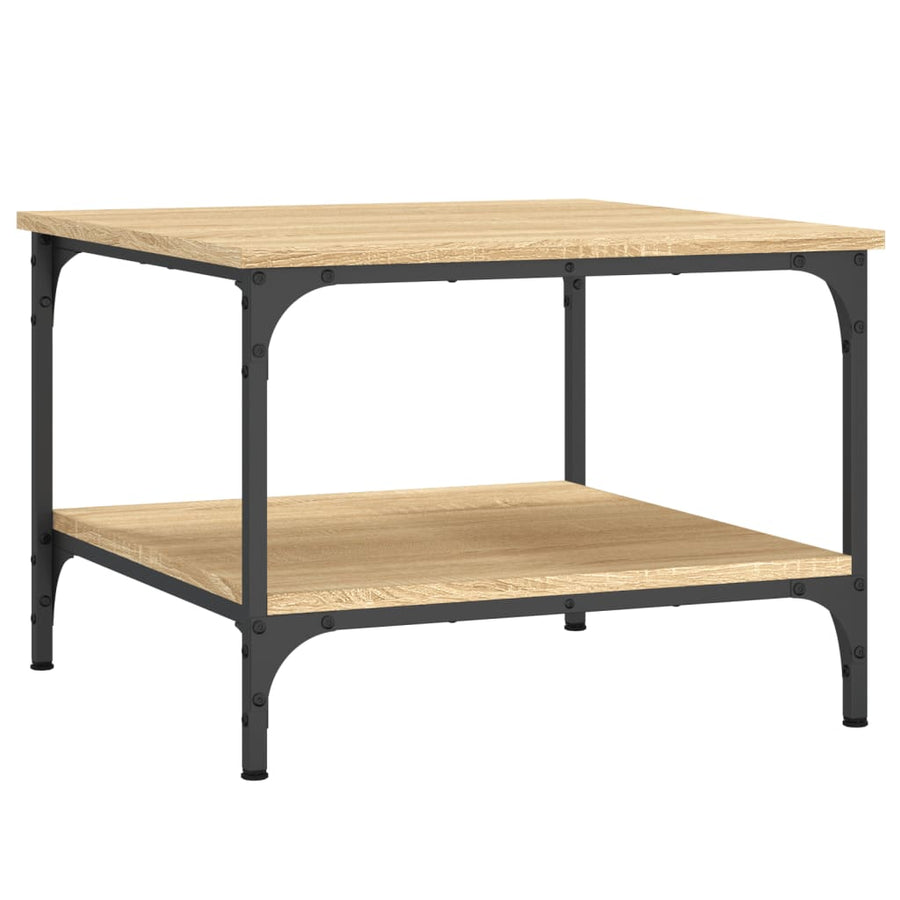 Salontafel Bewerkt Hout Kleurig 55 x 55 x 40 cm Sonoma eiken