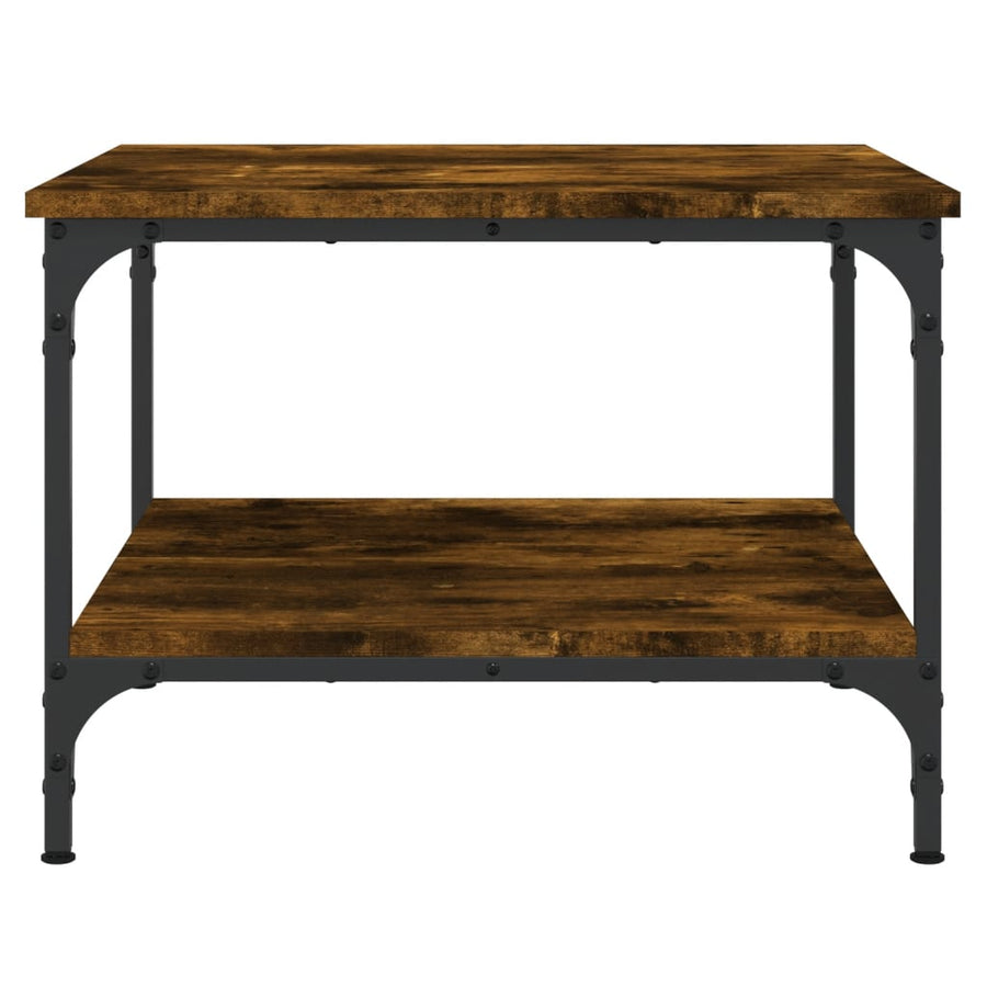 Salontafel Bewerkt Hout Kleurig 55 x 55 x 40 cm Gerookt eiken